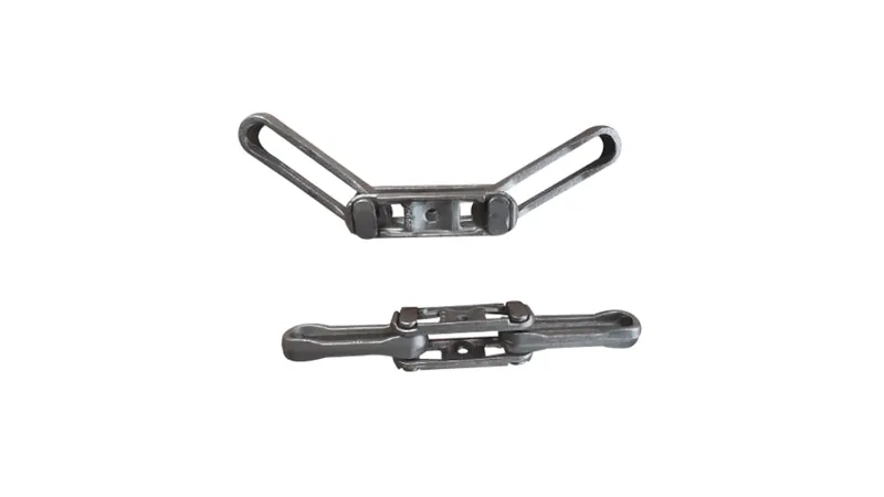 Drop-forged rivetless trolley chain