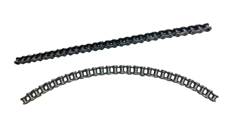 Side-bow chain flexed into a curve
